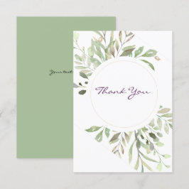 Romantic Soft Botanical Greenery Bedankkaart