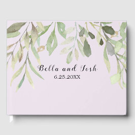 Romantic Soft Botanical Greenery Wedding Gastenboek