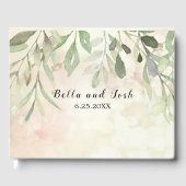 Romantic Soft Botanical Greenery Wedding Gastenboek (Voorkant)