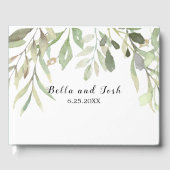 Romantic Soft Botanical Greenery Wedding Gastenboek (Voorkant)