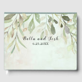 Romantic Soft Botanical Greenery Wedding Gastenboek (Voorkant)