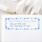 Romantic Soft  Floral Border Return Address Etiket (Insitu)