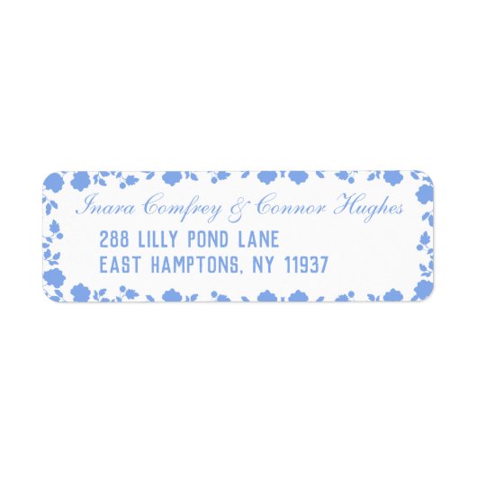 Romantic Soft  Floral Border Return Address Etiket (Voorkant)