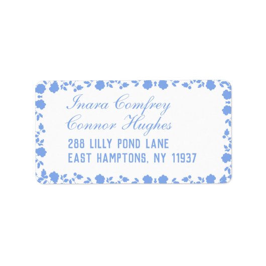 Romantic Soft  Floral Border Return Mailing Etiket (Voorkant)