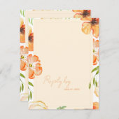 Romantic Soft Peach QR Code Garden Floral Wedding RSVP Kaartje (Voorkant / Achterkant)