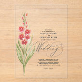 Romantic Soft Pink Flowers Summer Garden Acryl Uitnodigingen (Voorkant)