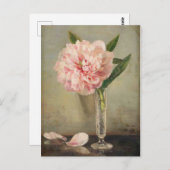 Romantic soft pink peony in vase briefkaart (Voorkant / Achterkant)