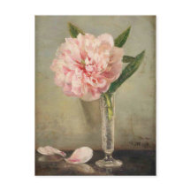 Romantic soft pink peony in vase