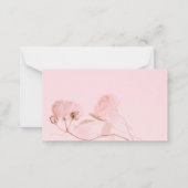 Romantic Soft Pink Rose Bud Weddenschap Dank je Notitiekaartje (Achterkant)