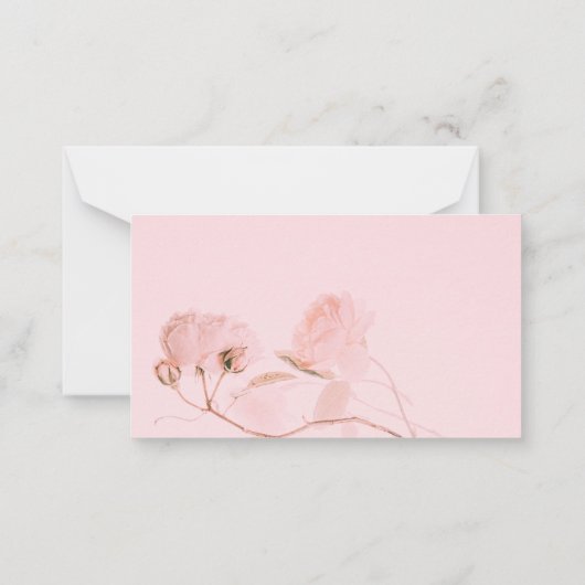 Romantic Soft Pink Rose Bud Weddenschap Dank je Notitiekaartje (Achterkant)