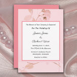 Romantic Soft Pink Rose Bud Wedding Uitnodiging<br><div class="desc">Romantic Soft Pink Rose Bud Wedding Invitation is een moderne stijl voor de Bride en Groom van vandaag. Het ontwerp is voorzien van een delicate bloem met een roze lijst. In dit collectie zijn andere matchingkantoorbenodigdheden beschikbaar.</div>