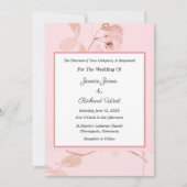 Romantic Soft Pink Rose Bud Wedding Uitnodiging (Voorkant)