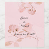 Romantic Soft Pink Rose Bud Wedding Wijn Etiket (Enkel label)