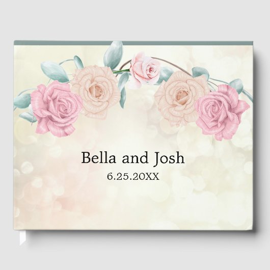Romantic Soft Roos Wedding Gastenboek (Voorkant)