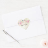 Romantic Soft Roos Wedding Hart Sticker (Envelop)