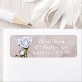 Romantic Soft White Roses Elegant Floral Wedding Etiket (Insitu)