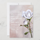 Romantic Soft White Roses Elegant Floral Wedding Kaart (Voorkant)