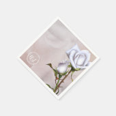 Romantic Soft White Roses Elegant Floral Wedding Servet (Hoek)