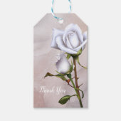 Romantic Soft White Roses Elegant Wedding Favor Cadeaulabel (Voorkant)