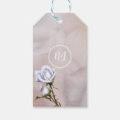 Romantic Soft White Roses Elegant Wedding Favor Cadeaulabel (Achterkant)