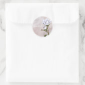 Romantic Soft White Roses Elegant Wedding Favor Ronde Sticker (Tas)