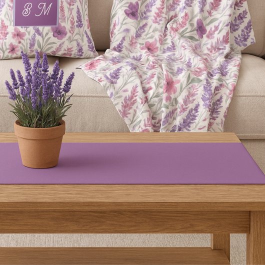 Romantic solid lila spring decor korte tafelloper