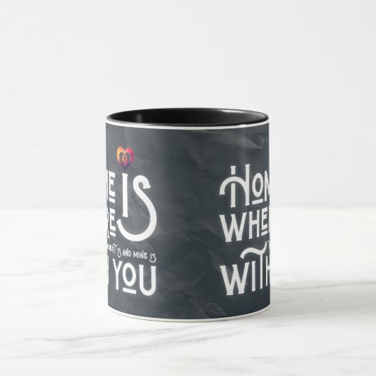 Romantic Soulmate Quote Heart Combo Mug Mok (Midden)