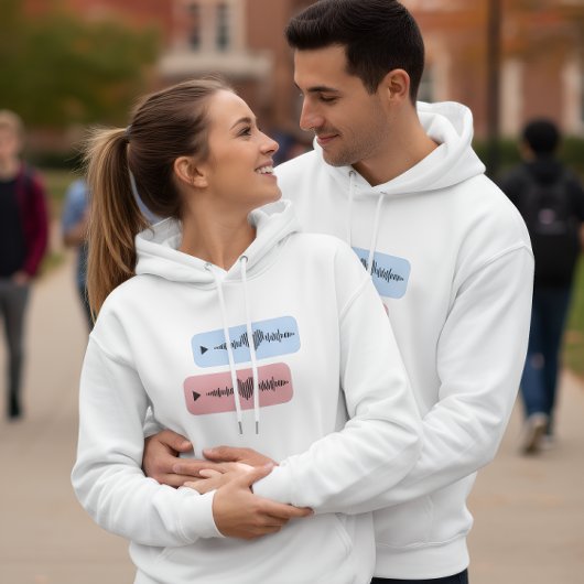 Romantic Sound Wave Heart Hoodie
