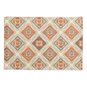 Romantic Southwestern Heart Pattern Peach & Sage Kussensloop (Achterkant)