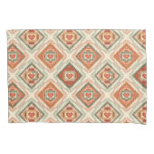 Romantic Southwestern Heart Pattern Peach & Sage Kussensloop (Voorkant)