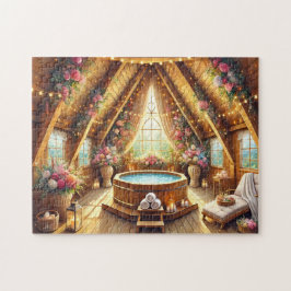 Romantic Spa Retreat Jacuzzi Loft w/ Fairy Lights Legpuzzel