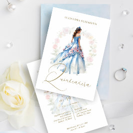 Romantic Spanish Quinceañera in Blue & Pink Shades Kaart