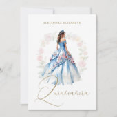 Romantic Spanish Quinceañera in Blue & Pink Shades Kaart (Voorkant)