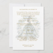 Romantic Spanish Quinceañera in Green & Golden  Kaart (Achterkant)