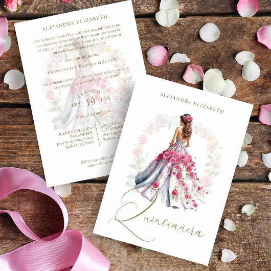 Romantic Spanish Quinceañera in Pink Shades  Kaart