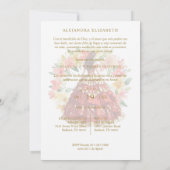 Romantic Spanish Quinceañera in Red & Golden  Kaart (Achterkant)