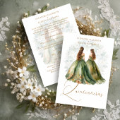 Romantic Spanish Quinceañeras Twins Green Shades Kaart