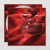 Romantic Sparkle Hearts Valentijnsdag Party Kaart (Voorkant / Achterkant)