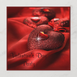 Romantic Sparkle Hearts Valentijnsdag Party Kaart