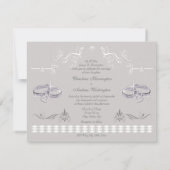 Romantic Sparkly Wedding Bands & Hearts Wedding Kaart (Achterkant)