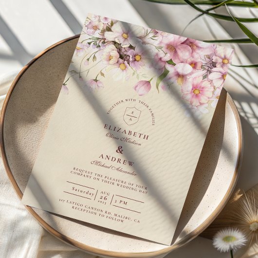 Romantic Spring Blossom Wedding Kaart