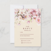 Romantic Spring Blossom Wedding RSVP Kaartje (Voorkant)