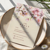 Romantic Spring Blossom Wedding RSVP Kaartje