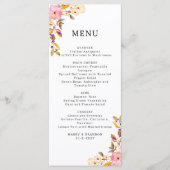 Romantic Spring Floral Wedding Menu Kaart (Voorkant)