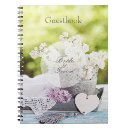Romantic Spring Flower Floral Lila gastenboek Notitieboek