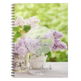 Romantic Spring Flower Floral Lila gastenboek Notitieboek