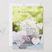 Romantic Spring Flower Floral Lila SAVE the Date (Voorkant)