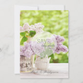 Romantic Spring Flower Floral Lila SAVE the Date (Voorkant)