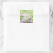 Romantic Spring Flower Floral Lila Wedding Bedankt Vierkante Sticker (Tas)