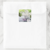 Romantic Spring Flower Floral Lila Wedding Bedankt Vierkante Sticker (Tas)